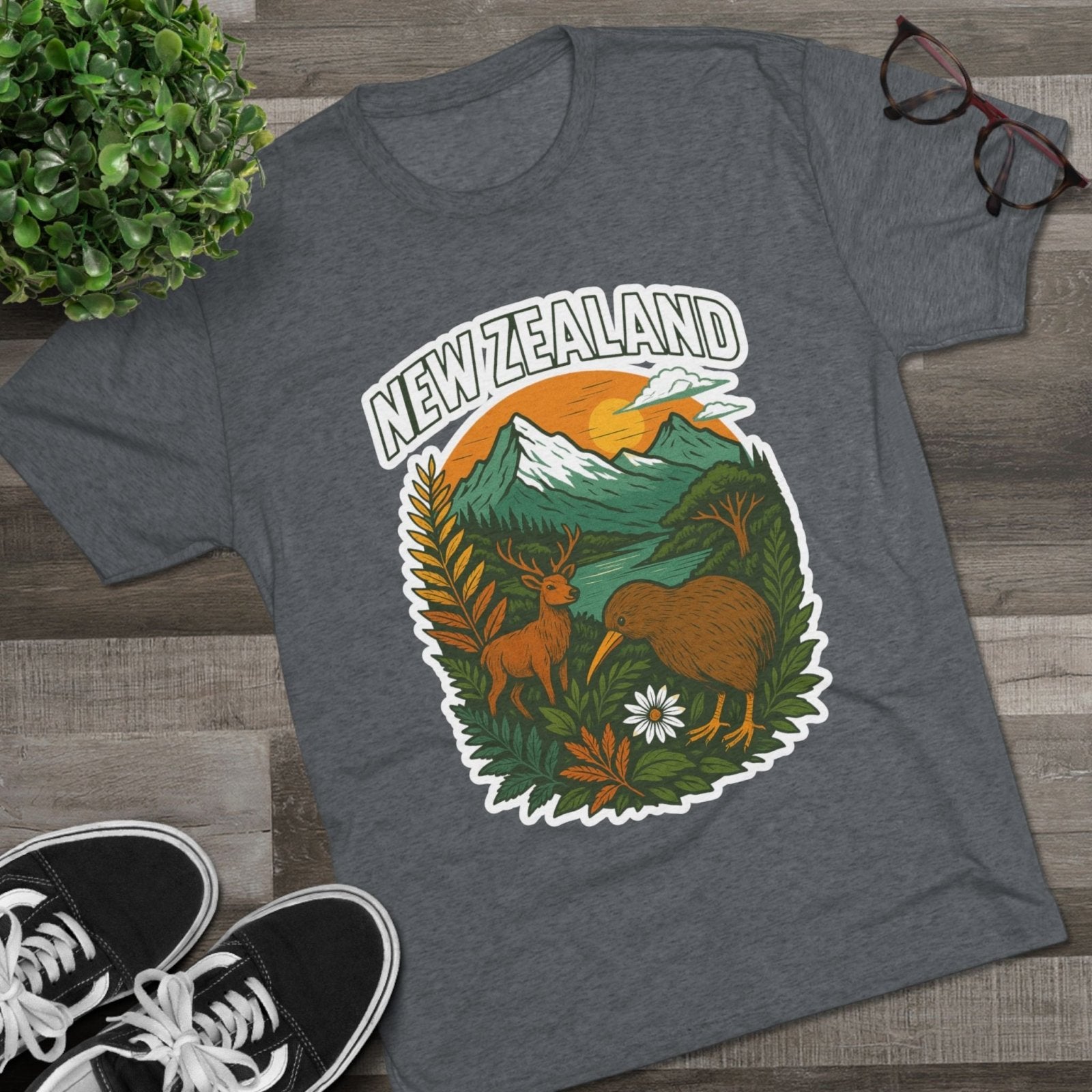 Mountain and Ocean New Zealand Kiwi Tee, Nature Lover Gift, Travel T-Shirt, Adventure Shirt, Outdoor Clothing, Scenic Landscape Top - Selden &amp; Kingsley