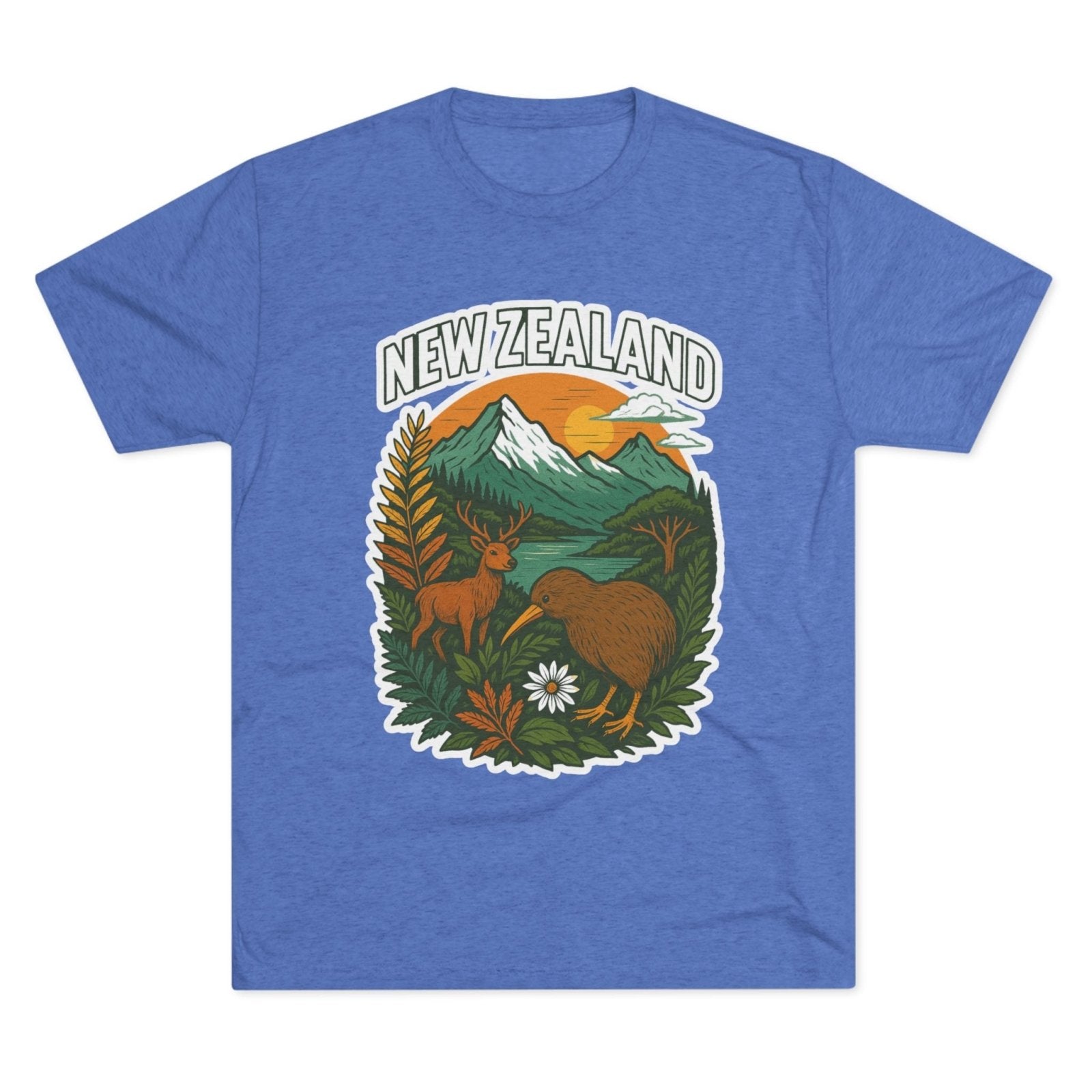 Mountain and Ocean New Zealand Kiwi Tee, Nature Lover Gift, Travel T-Shirt, Adventure Shirt, Outdoor Clothing, Scenic Landscape Top - Selden & Kingsley