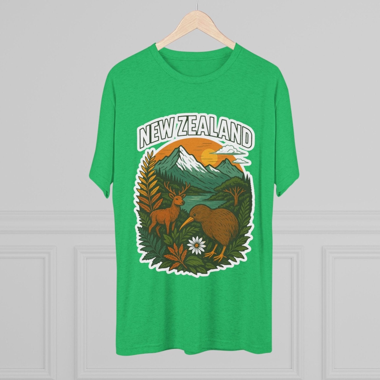 Mountain and Ocean New Zealand Kiwi Tee, Nature Lover Gift, Travel T-Shirt, Adventure Shirt, Outdoor Clothing, Scenic Landscape Top - Selden &amp; Kingsley