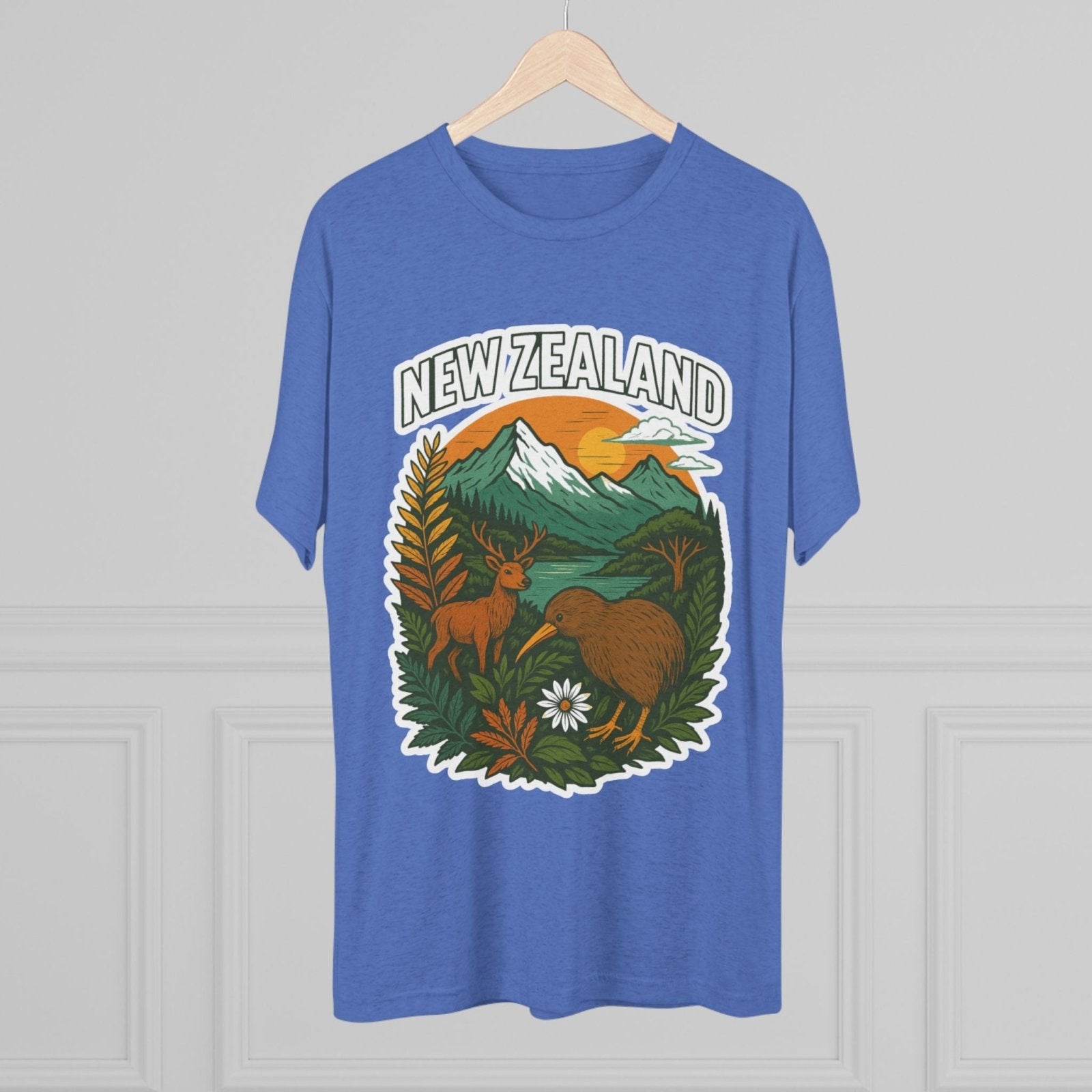 Mountain and Ocean New Zealand Kiwi Tee, Nature Lover Gift, Travel T-Shirt, Adventure Shirt, Outdoor Clothing, Scenic Landscape Top - Selden &amp; Kingsley