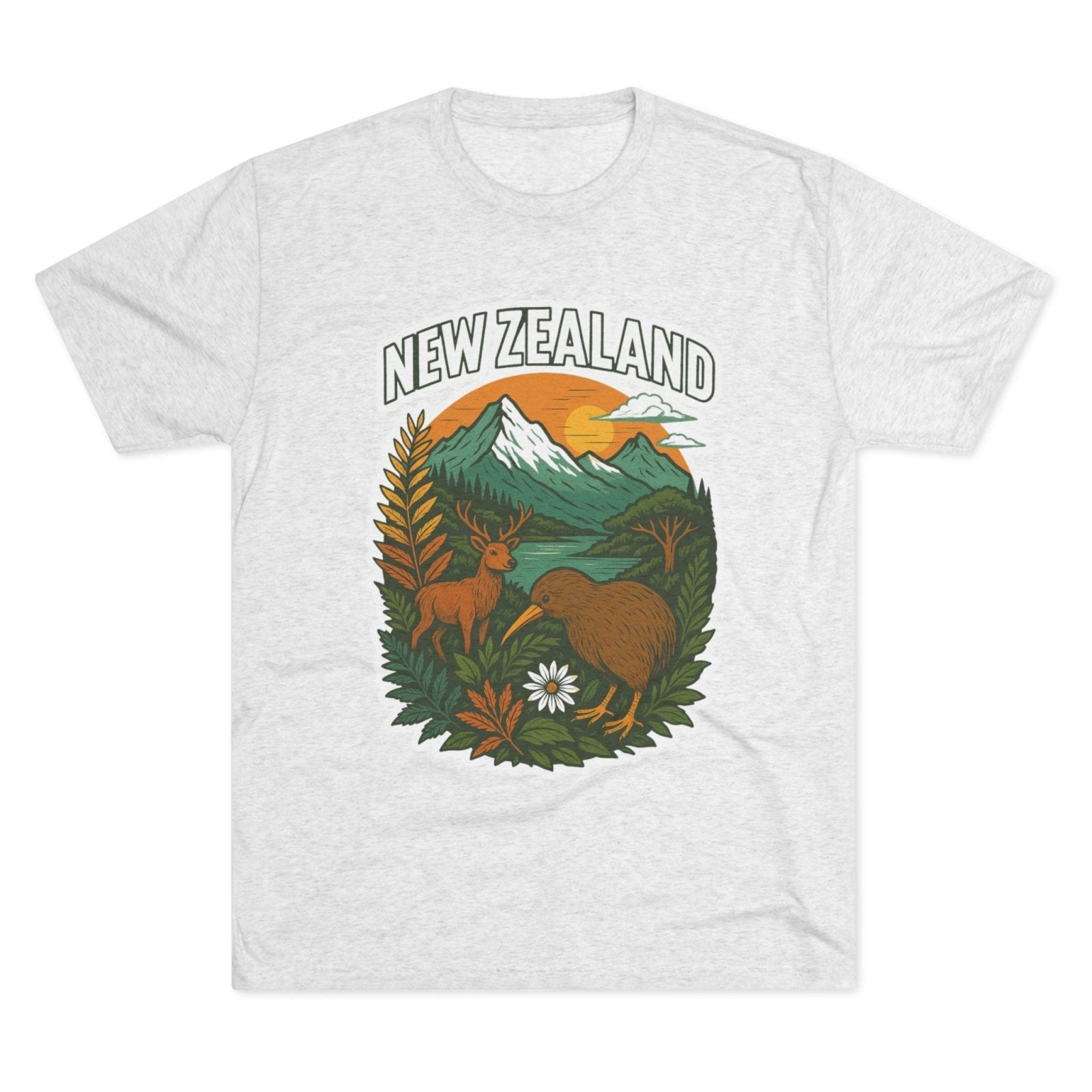 Mountain and Ocean New Zealand Kiwi Tee, Nature Lover Gift, Travel T-Shirt, Adventure Shirt, Outdoor Clothing, Scenic Landscape Top - Selden & Kingsley