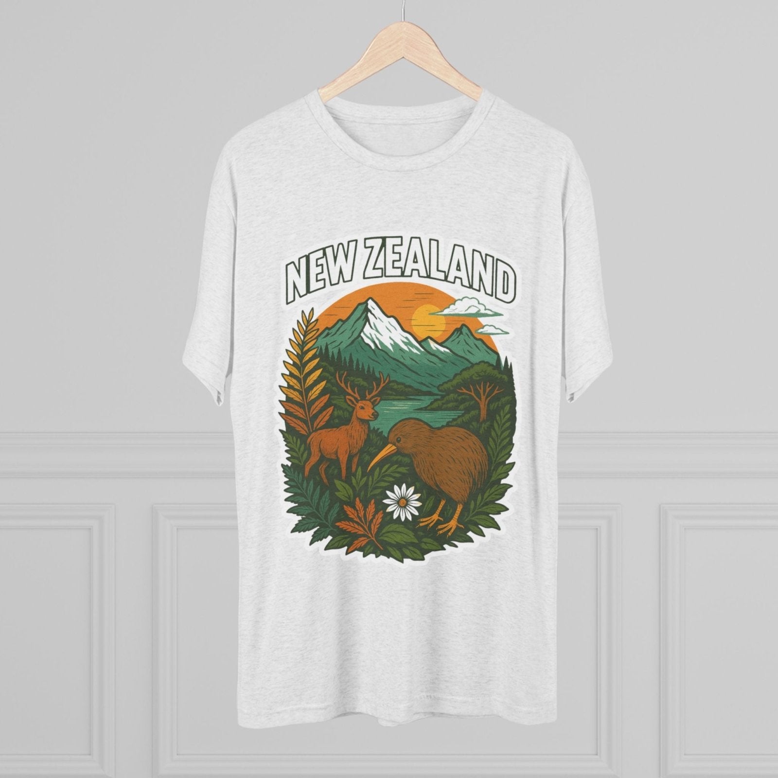 Mountain and Ocean New Zealand Kiwi Tee, Nature Lover Gift, Travel T-Shirt, Adventure Shirt, Outdoor Clothing, Scenic Landscape Top - Selden &amp; Kingsley