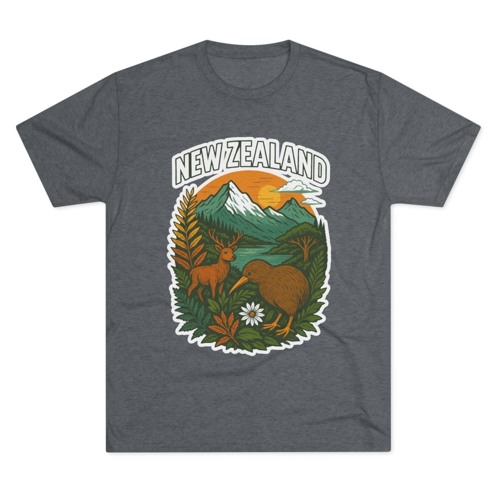 Mountain and Ocean New Zealand Kiwi Tee, Nature Lover Gift, Travel T-Shirt, Adventure Shirt, Outdoor Clothing, Scenic Landscape Top - Selden & Kingsley
