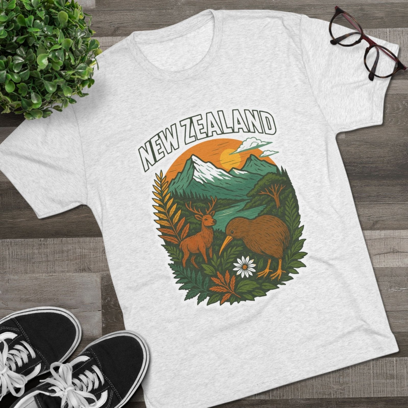 Mountain and Ocean New Zealand Kiwi Tee, Nature Lover Gift, Travel T-Shirt, Adventure Shirt, Outdoor Clothing, Scenic Landscape Top - Selden &amp; Kingsley