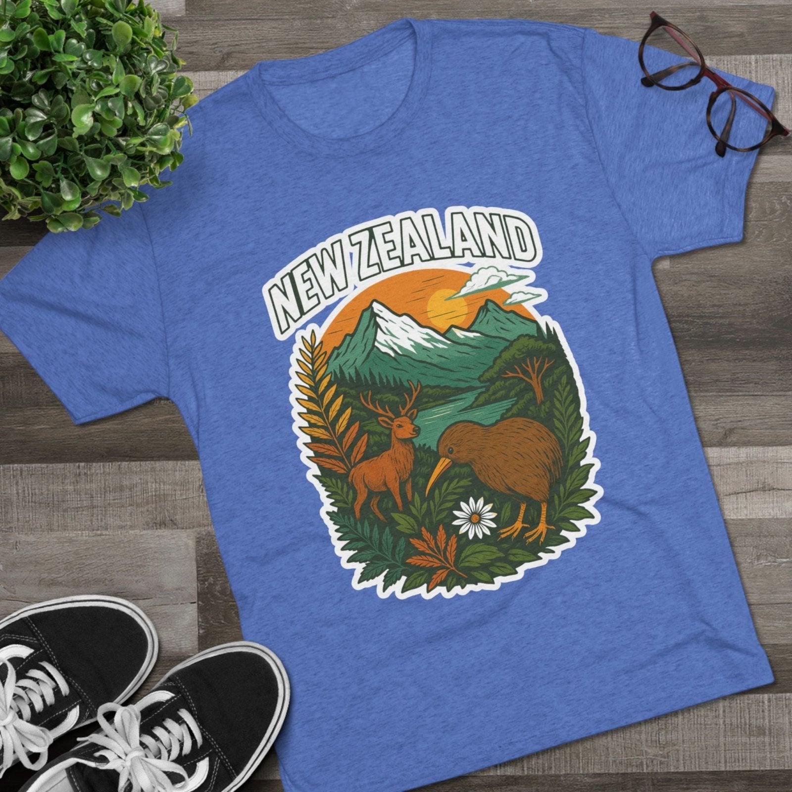 Mountain and Ocean New Zealand Kiwi Tee, Nature Lover Gift, Travel T-Shirt, Adventure Shirt, Outdoor Clothing, Scenic Landscape Top - Selden &amp; Kingsley