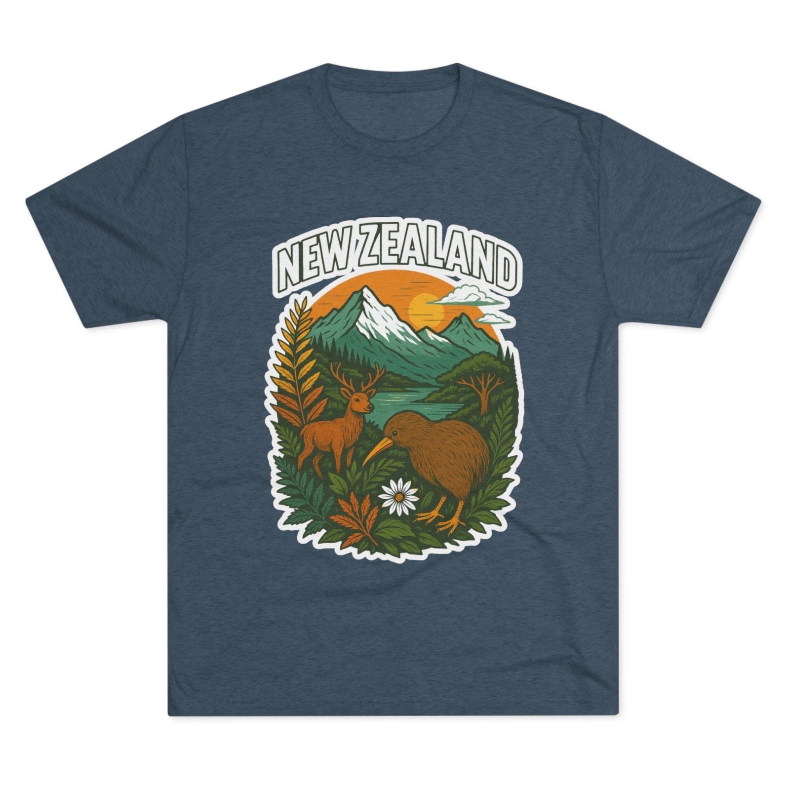 Mountain and Ocean New Zealand Kiwi Tee, Nature Lover Gift, Travel T-Shirt, Adventure Shirt, Outdoor Clothing, Scenic Landscape Top - Selden &amp; Kingsley