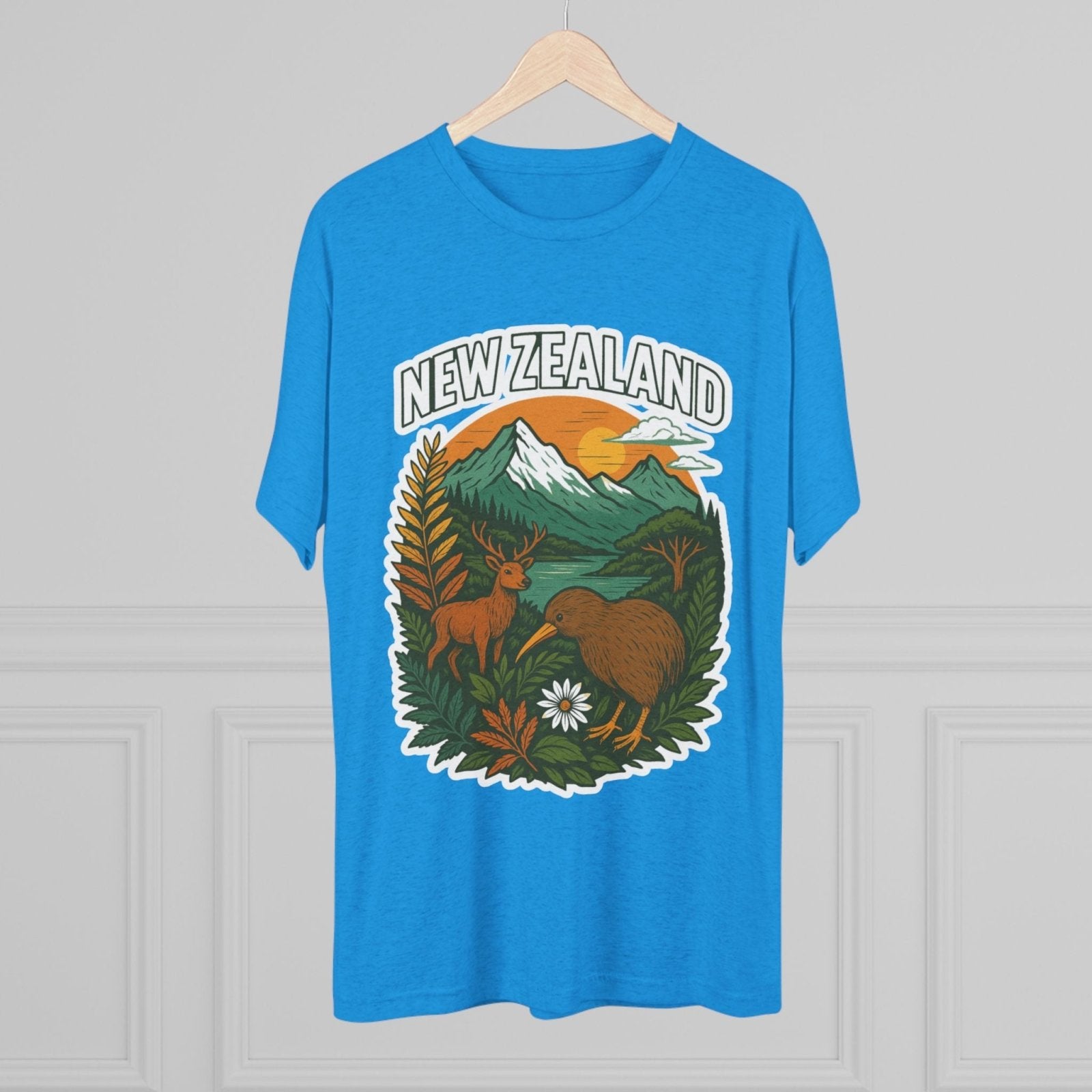 Mountain and Ocean New Zealand Kiwi Tee, Nature Lover Gift, Travel T-Shirt, Adventure Shirt, Outdoor Clothing, Scenic Landscape Top - Selden &amp; Kingsley