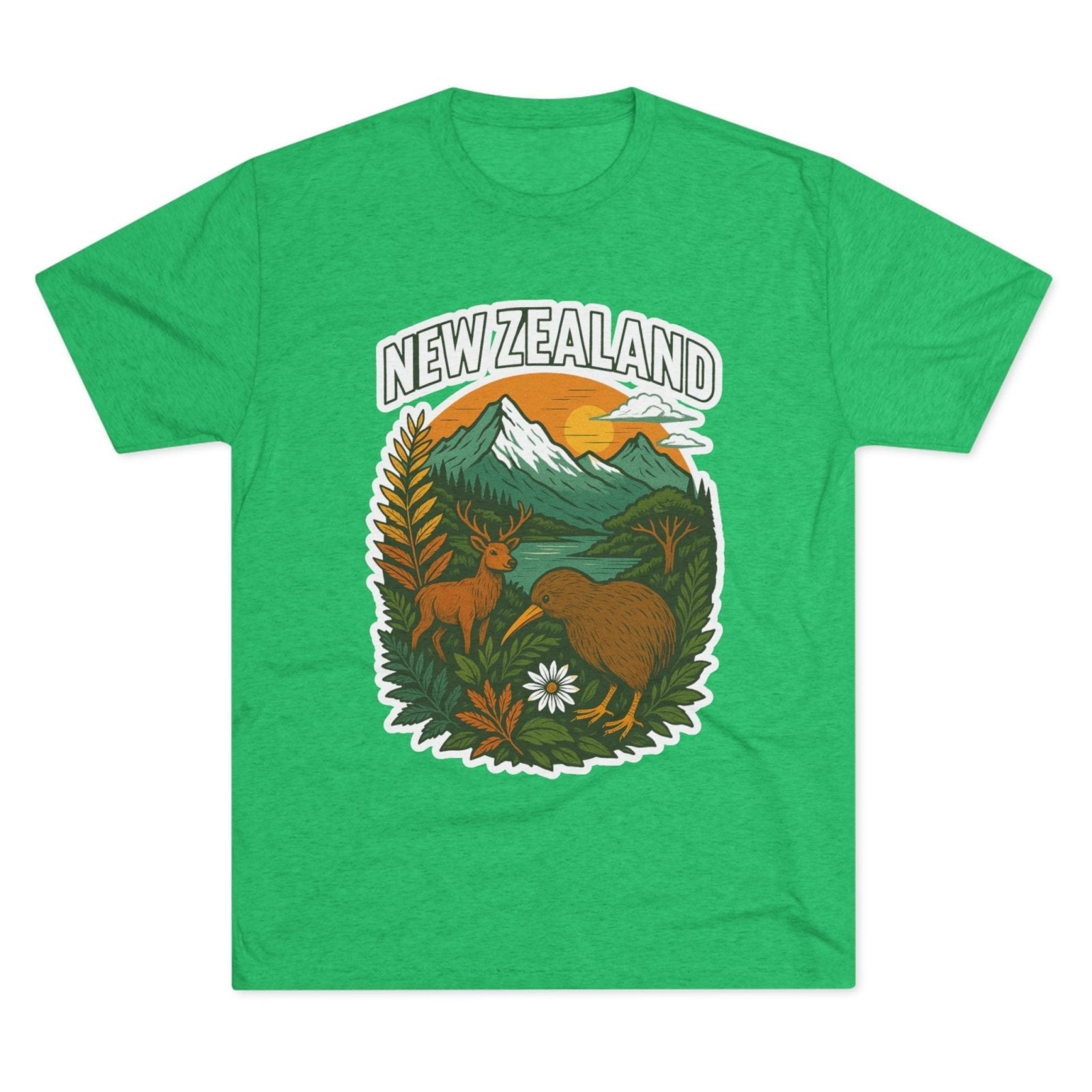 Mountain and Ocean New Zealand Kiwi Tee, Nature Lover Gift, Travel T-Shirt, Adventure Shirt, Outdoor Clothing, Scenic Landscape Top - Selden & Kingsley