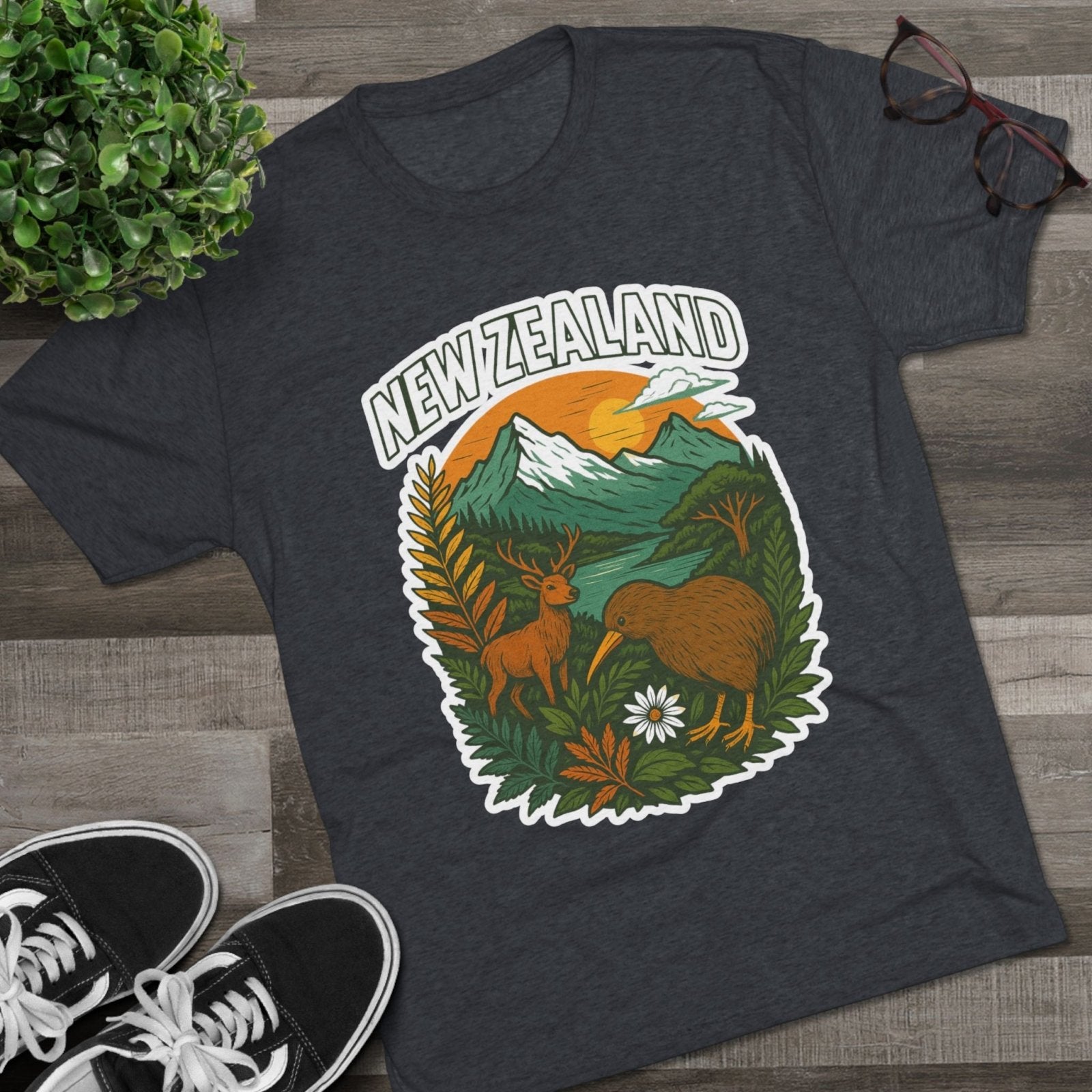 Mountain and Ocean New Zealand Kiwi Tee, Nature Lover Gift, Travel T-Shirt, Adventure Shirt, Outdoor Clothing, Scenic Landscape Top - Selden &amp; Kingsley