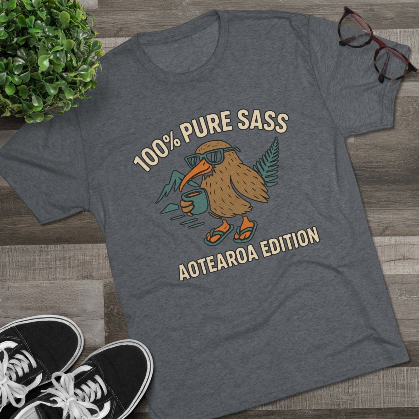 Sass Tri - Blend Tee, New Zealand Shirt, Aotearoa Tee, Unisex Crewneck T-Shirt, Classic Tee for Kiwi Lovers - Selden &amp; Kingsley