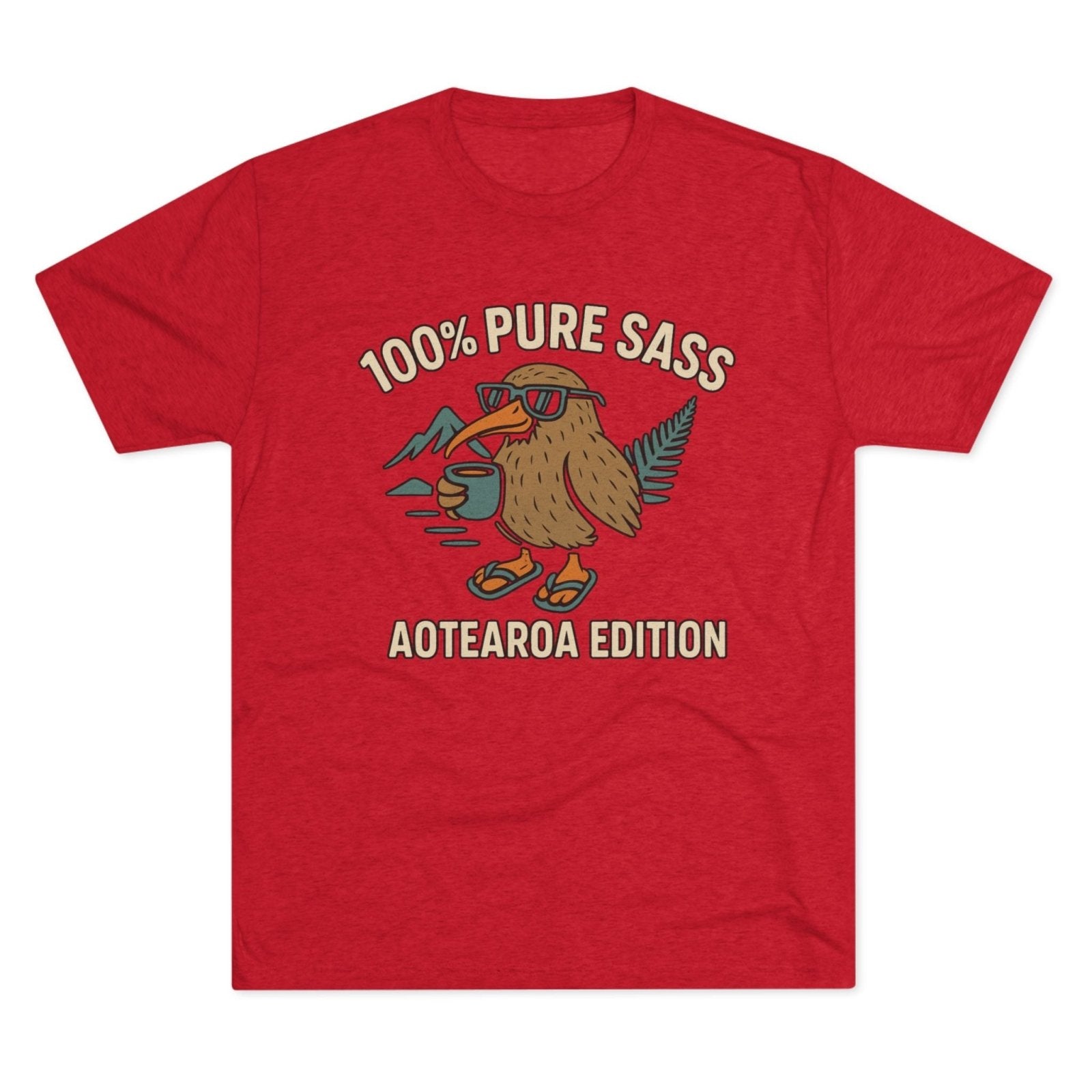 Sass Tri - Blend Tee, New Zealand Shirt, Aotearoa Tee, Unisex Crewneck T-Shirt, Classic Tee for Kiwi Lovers - Selden & Kingsley