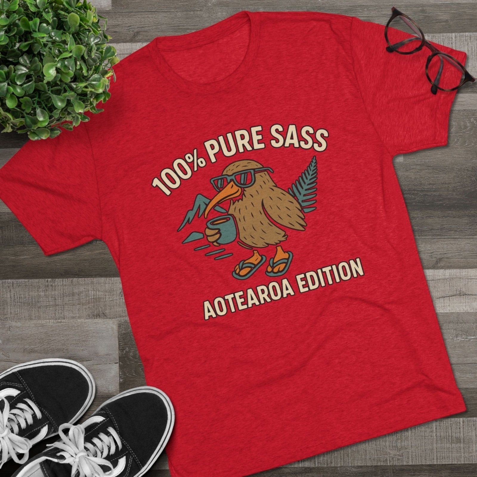 Sass Tri - Blend Tee, New Zealand Shirt, Aotearoa Tee, Unisex Crewneck T-Shirt, Classic Tee for Kiwi Lovers - Selden &amp; Kingsley