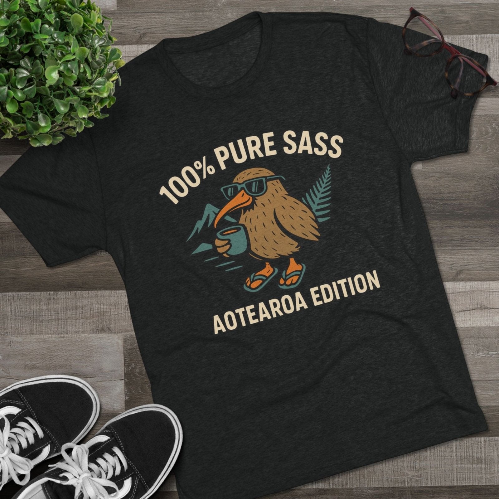 Sass Tri - Blend Tee, New Zealand Shirt, Aotearoa Tee, Unisex Crewneck T-Shirt, Classic Tee for Kiwi Lovers - Selden &amp; Kingsley