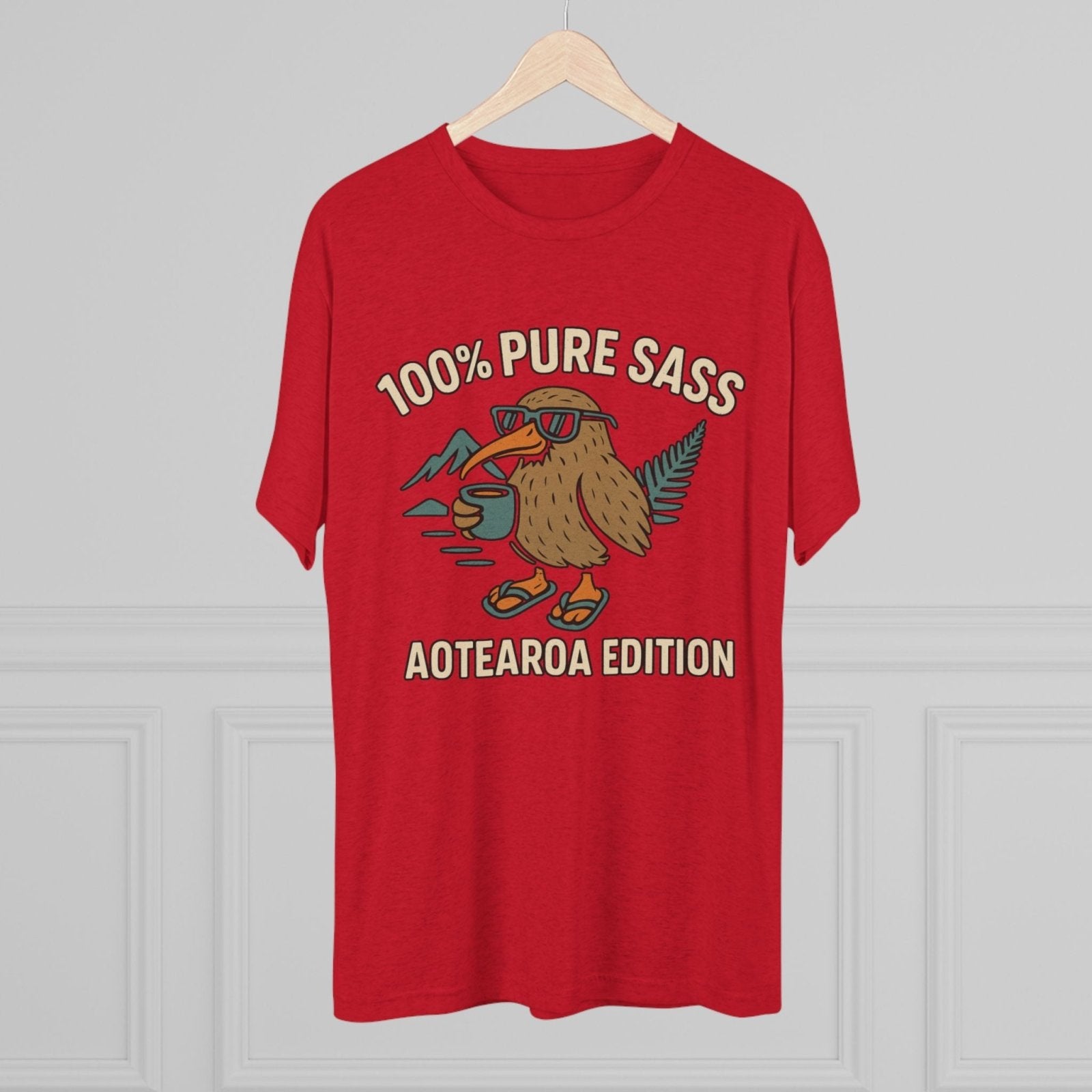 Sass Tri - Blend Tee, New Zealand Shirt, Aotearoa Tee, Unisex Crewneck T-Shirt, Classic Tee for Kiwi Lovers - Selden &amp; Kingsley