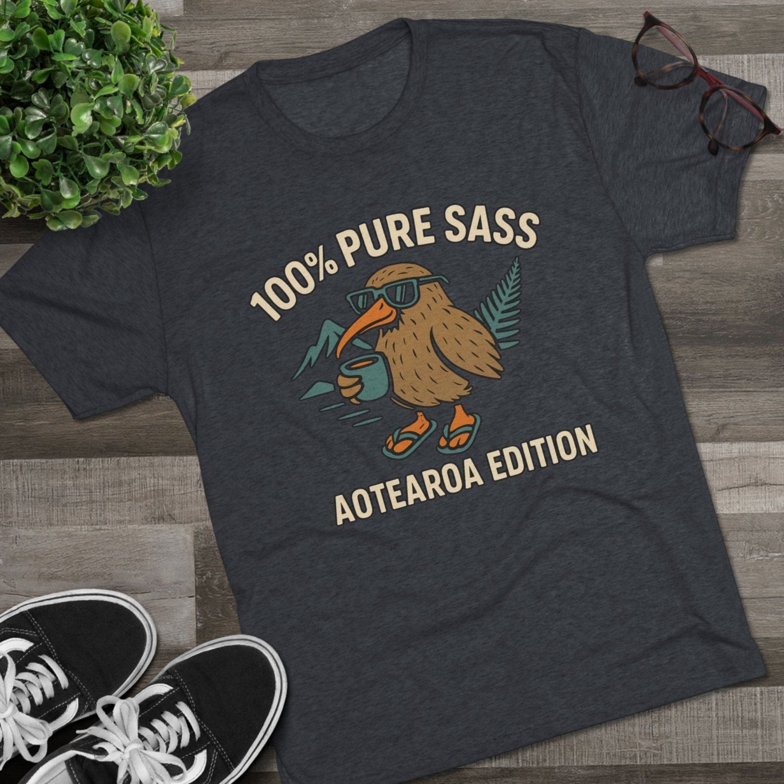 Sass Tri - Blend Tee, New Zealand Shirt, Aotearoa Tee, Unisex Crewneck T-Shirt, Classic Tee for Kiwi Lovers - Selden &amp; Kingsley