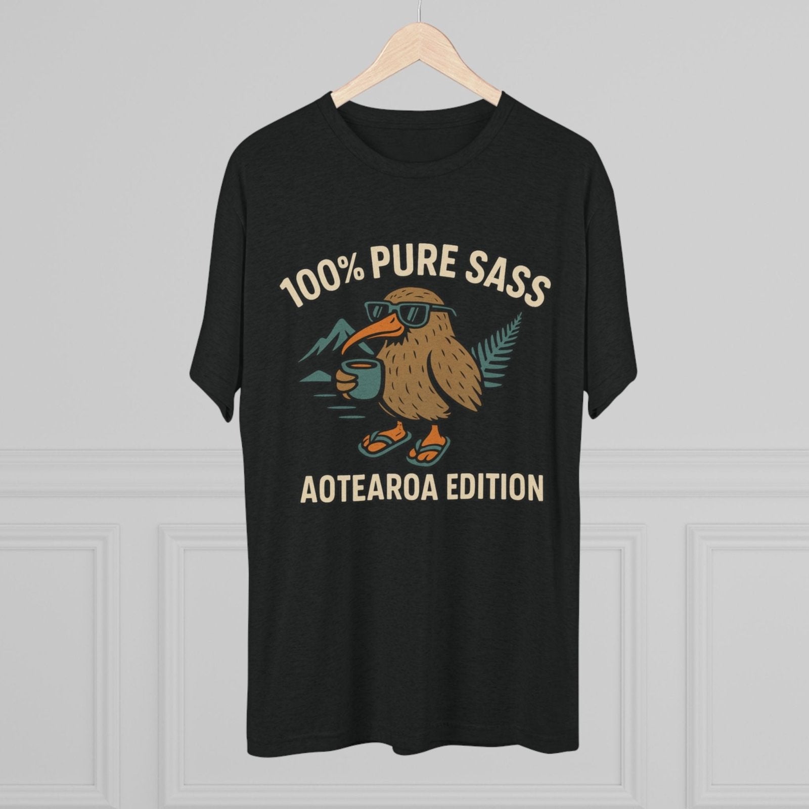 Sass Tri - Blend Tee, New Zealand Shirt, Aotearoa Tee, Unisex Crewneck T-Shirt, Classic Tee for Kiwi Lovers - Selden &amp; Kingsley