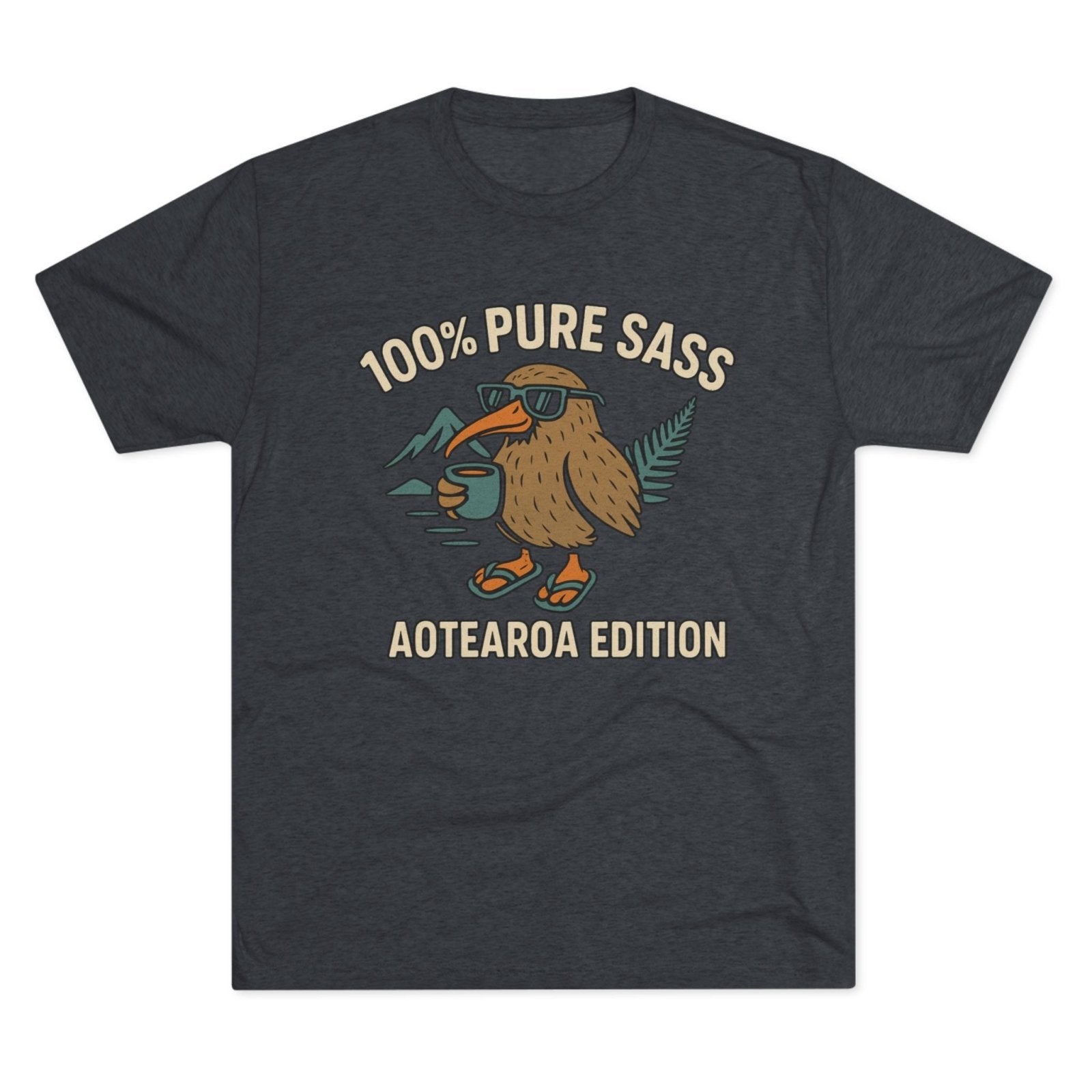 Sass Tri - Blend Tee, New Zealand Shirt, Aotearoa Tee, Unisex Crewneck T-Shirt, Classic Tee for Kiwi Lovers - Selden & Kingsley