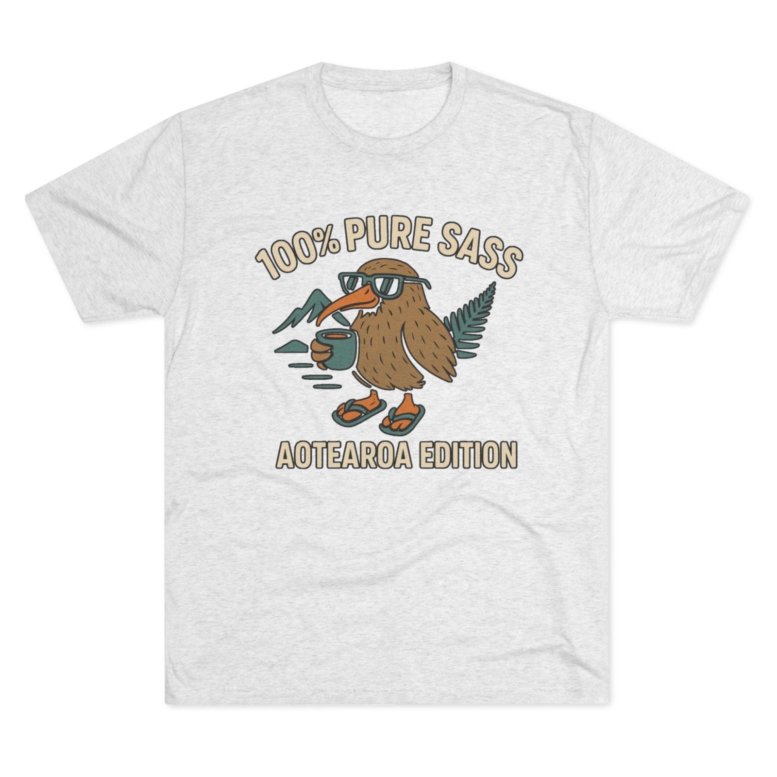 Sass Tri - Blend Tee, New Zealand Shirt, Aotearoa Tee, Unisex Crewneck T-Shirt, Classic Tee for Kiwi Lovers - Selden & Kingsley