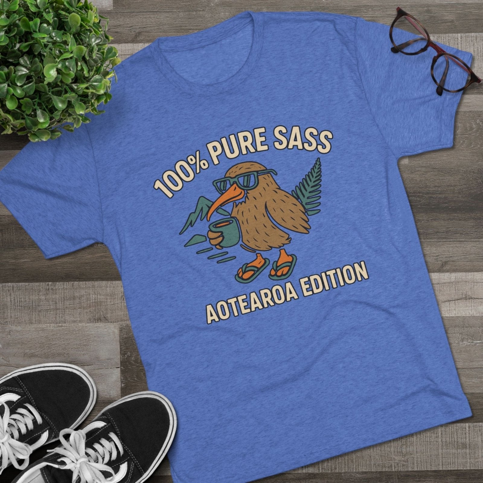 Sass Tri - Blend Tee, New Zealand Shirt, Aotearoa Tee, Unisex Crewneck T-Shirt, Classic Tee for Kiwi Lovers - Selden &amp; Kingsley