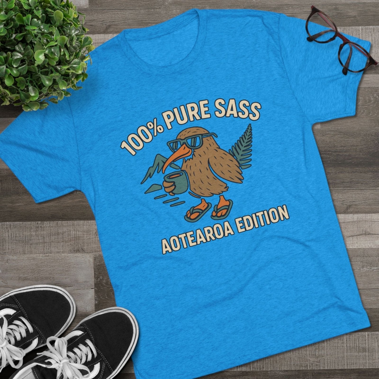 Sass Tri - Blend Tee, New Zealand Shirt, Aotearoa Tee, Unisex Crewneck T-Shirt, Classic Tee for Kiwi Lovers - Selden &amp; Kingsley