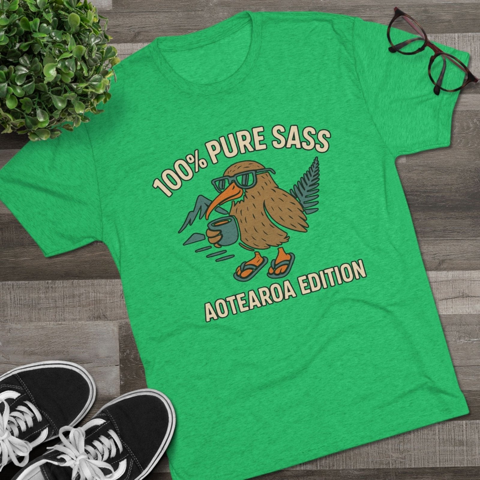 Sass Tri - Blend Tee, New Zealand Shirt, Aotearoa Tee, Unisex Crewneck T-Shirt, Classic Tee for Kiwi Lovers - Selden &amp; Kingsley