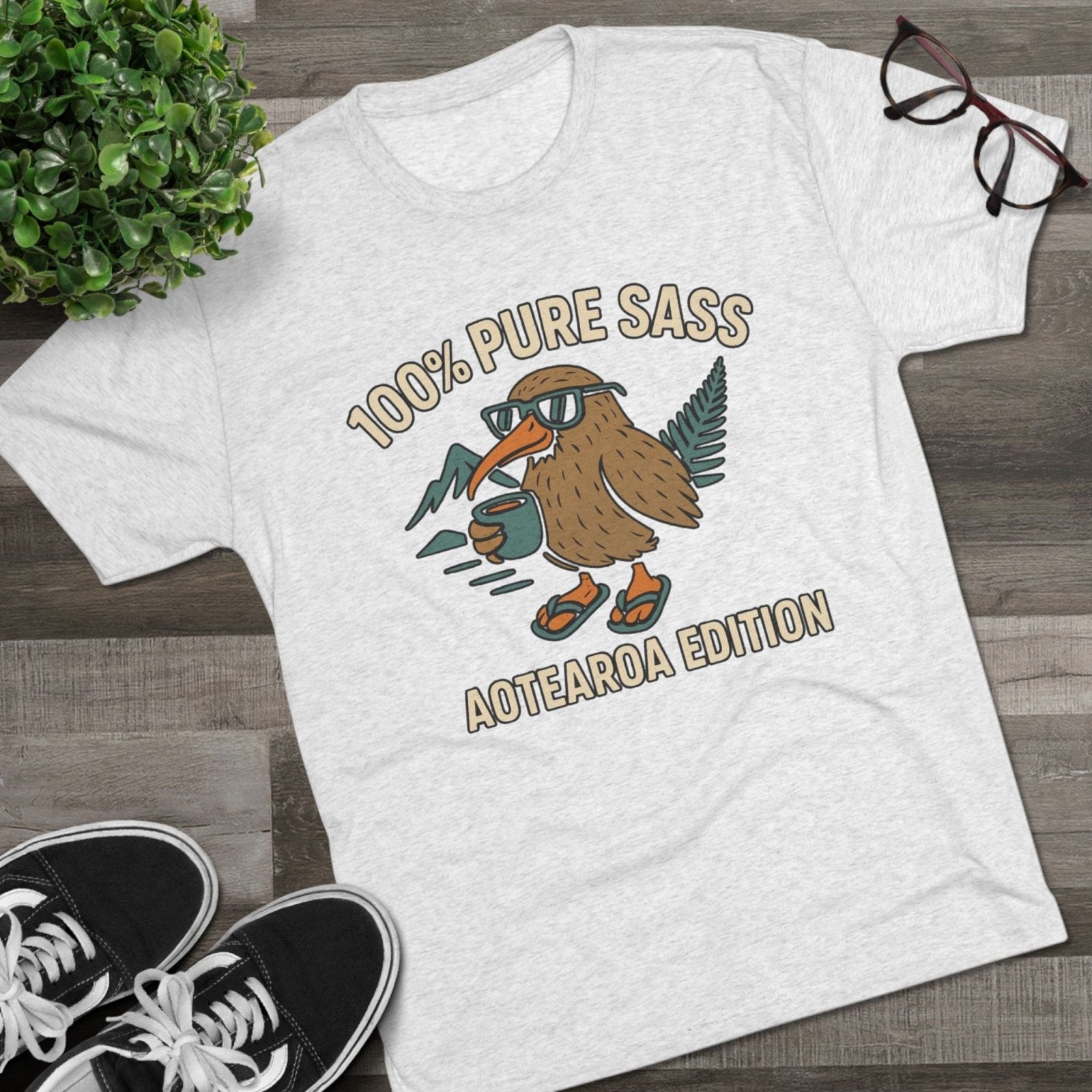 Sass Tri - Blend Tee, New Zealand Shirt, Aotearoa Tee, Unisex Crewneck T-Shirt, Classic Tee for Kiwi Lovers - Selden &amp; Kingsley