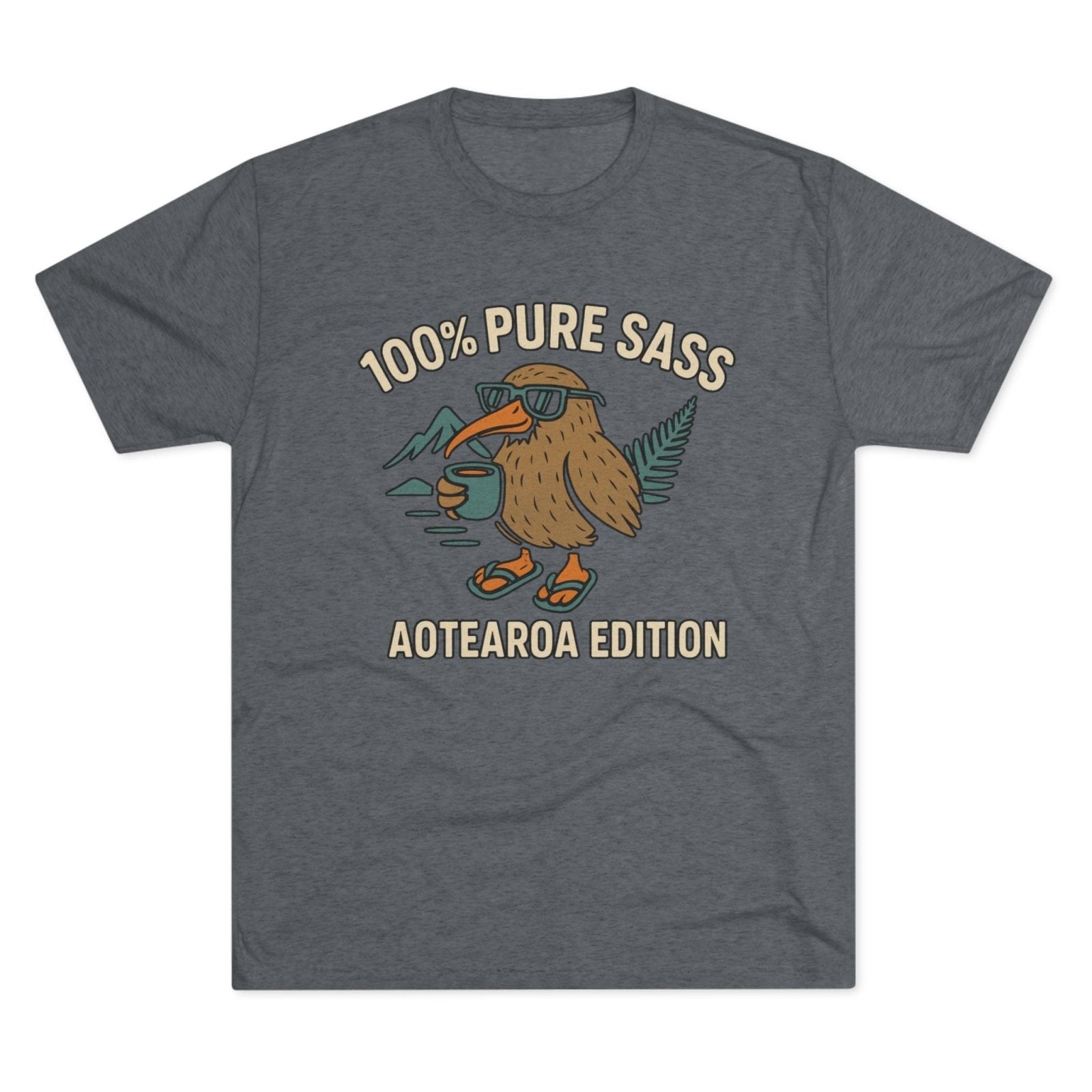 Sass Tri - Blend Tee, New Zealand Shirt, Aotearoa Tee, Unisex Crewneck T-Shirt, Classic Tee for Kiwi Lovers - Selden & Kingsley