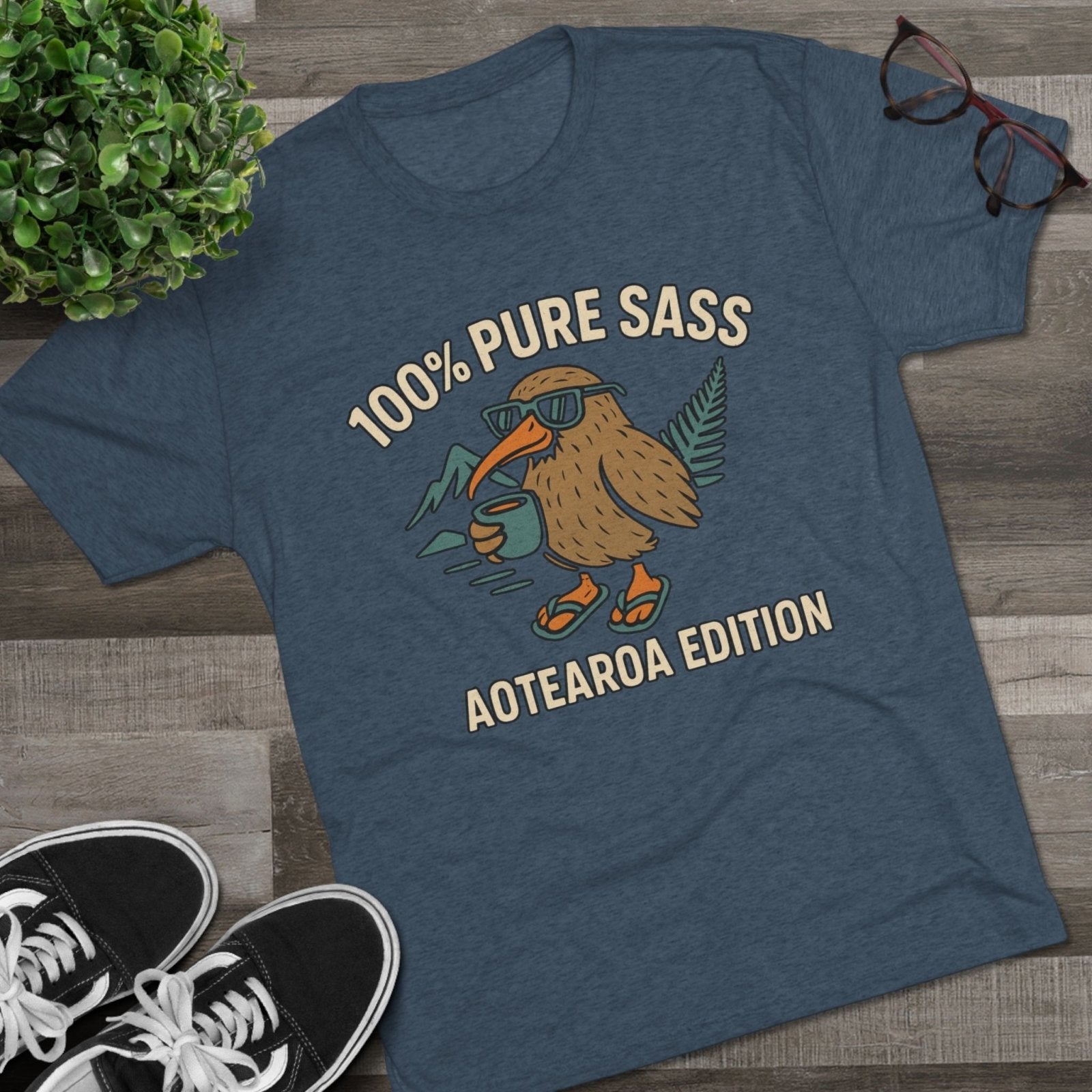 Sass Tri - Blend Tee, New Zealand Shirt, Aotearoa Tee, Unisex Crewneck T-Shirt, Classic Tee for Kiwi Lovers - Selden &amp; Kingsley