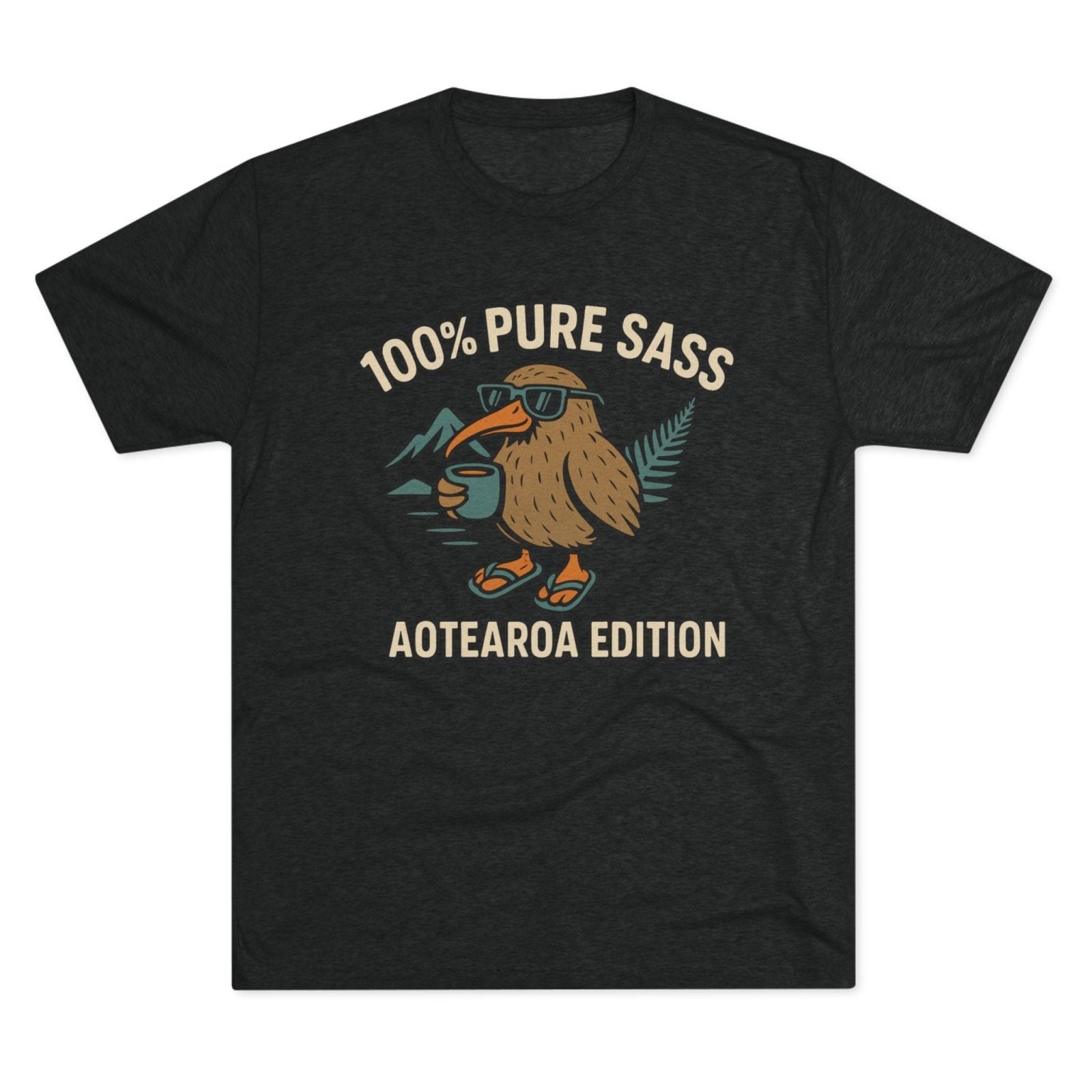 Sass Tri - Blend Tee, New Zealand Shirt, Aotearoa Tee, Unisex Crewneck T-Shirt, Classic Tee for Kiwi Lovers - Selden & Kingsley