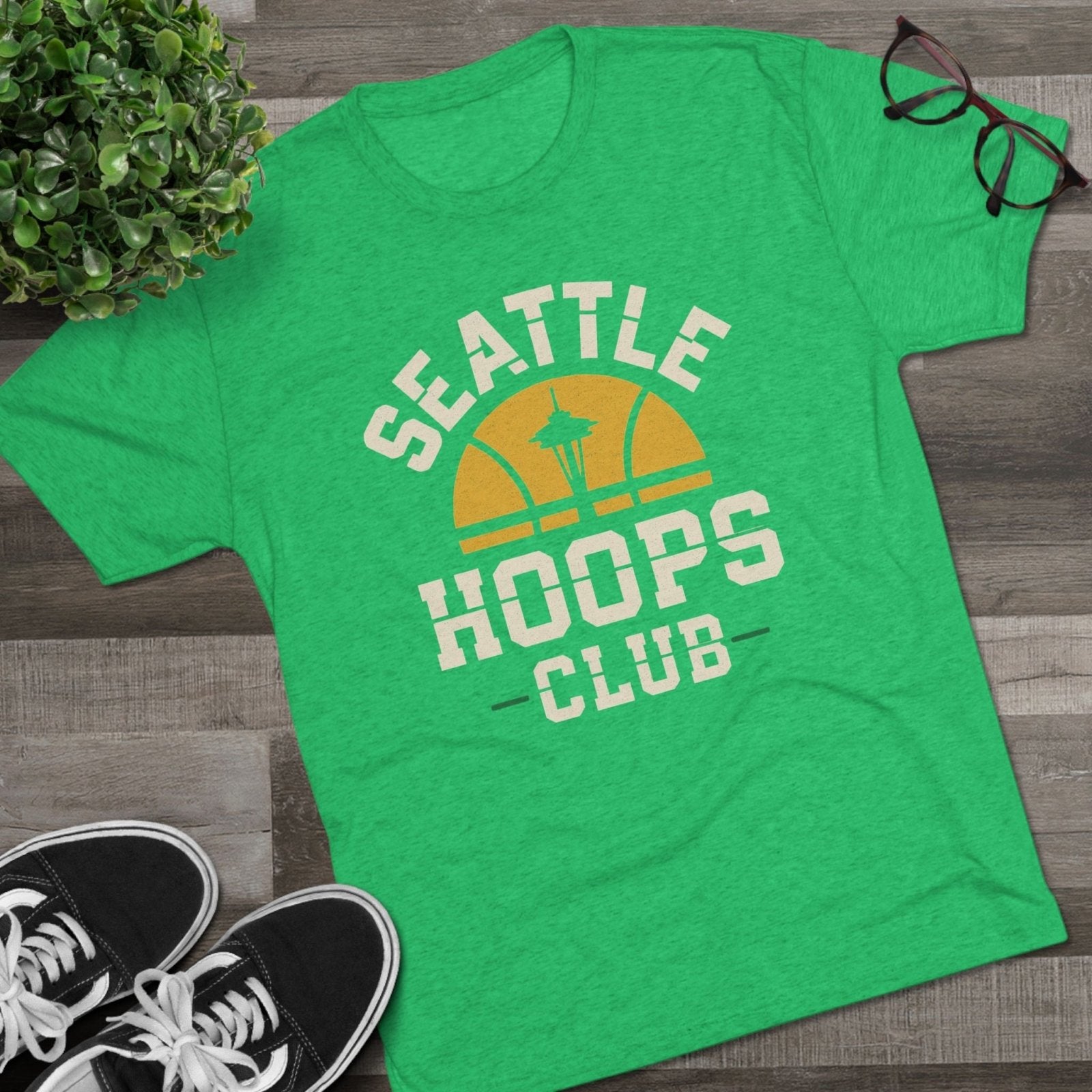 Seattle Retro Basketball Tee, Unisex Tri - Blend Crew Neck T-Shirt, Fan Shirt, Sports Tee, Seattle Tee, Sonics Fan Gift, Vintage Tee - Selden &amp; Kingsley