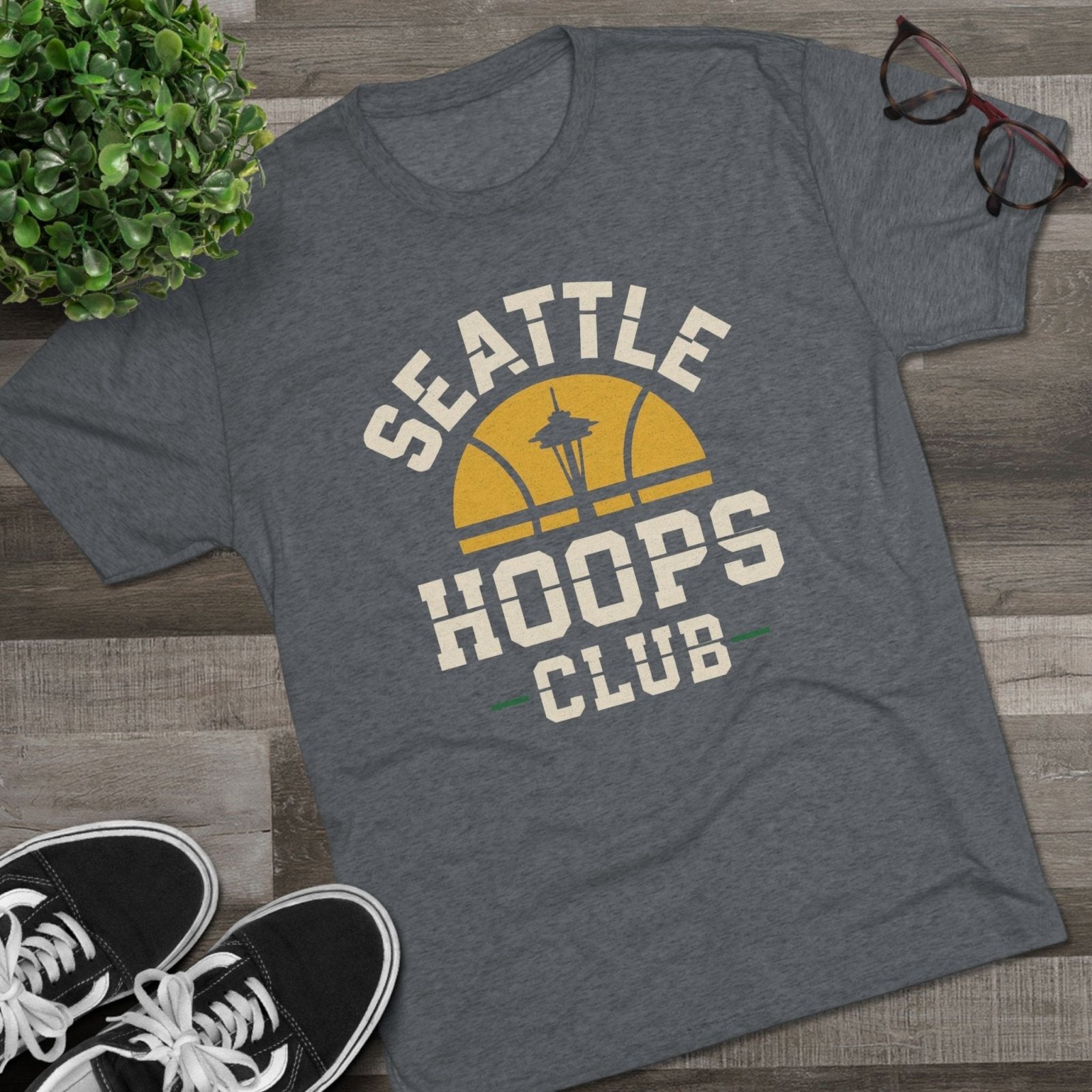 Seattle Retro Basketball Tee, Unisex Tri - Blend Crew Neck T-Shirt, Fan Shirt, Sports Tee, Seattle Tee, Sonics Fan Gift, Vintage Tee - Selden &amp; Kingsley