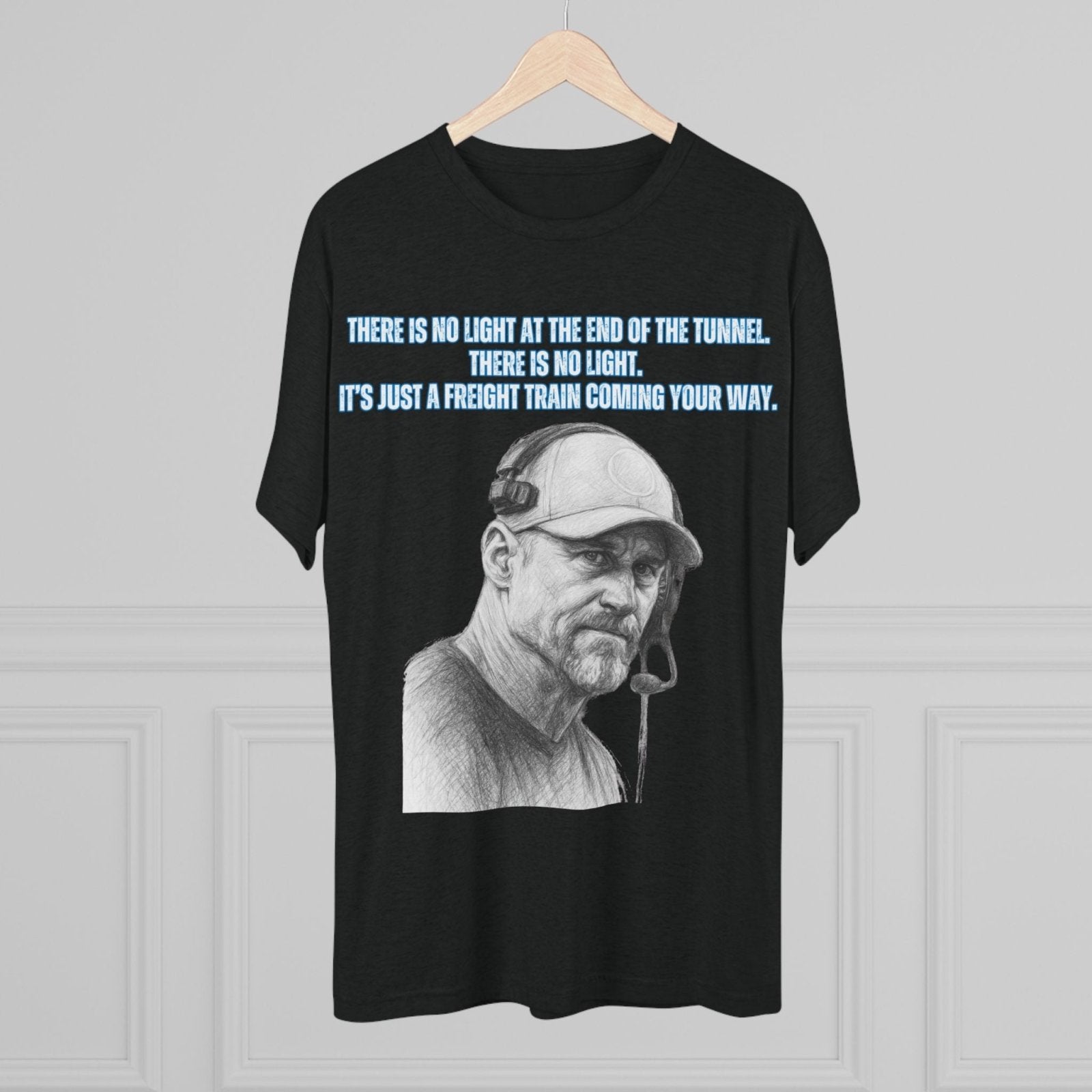 Tri - Blend Tee, Dan Campbell Quote T-Shirt, Light at End of Tunnel Motivation, Lion Coach, Gift for Sports Fans, Game Day Apparel - Selden &amp; Kingsley