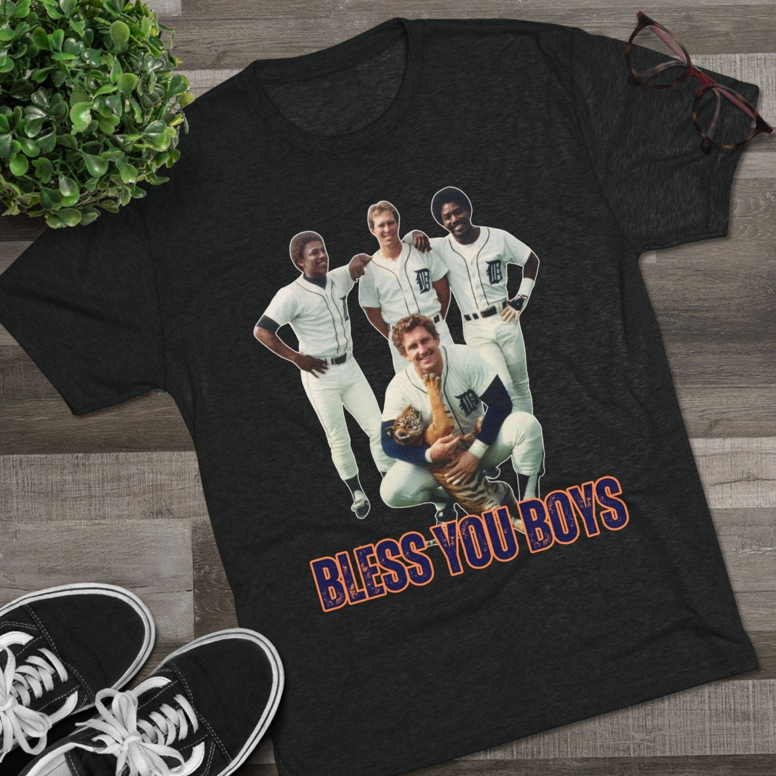 Vintage 1984 Detroit Tigers Baseball Tee, Alan Trammell, Lou Whitaker, Chet Lemon, Real Tiger, Bless you Boys, Retro Sports Shirt - Selden &amp; Kingsley