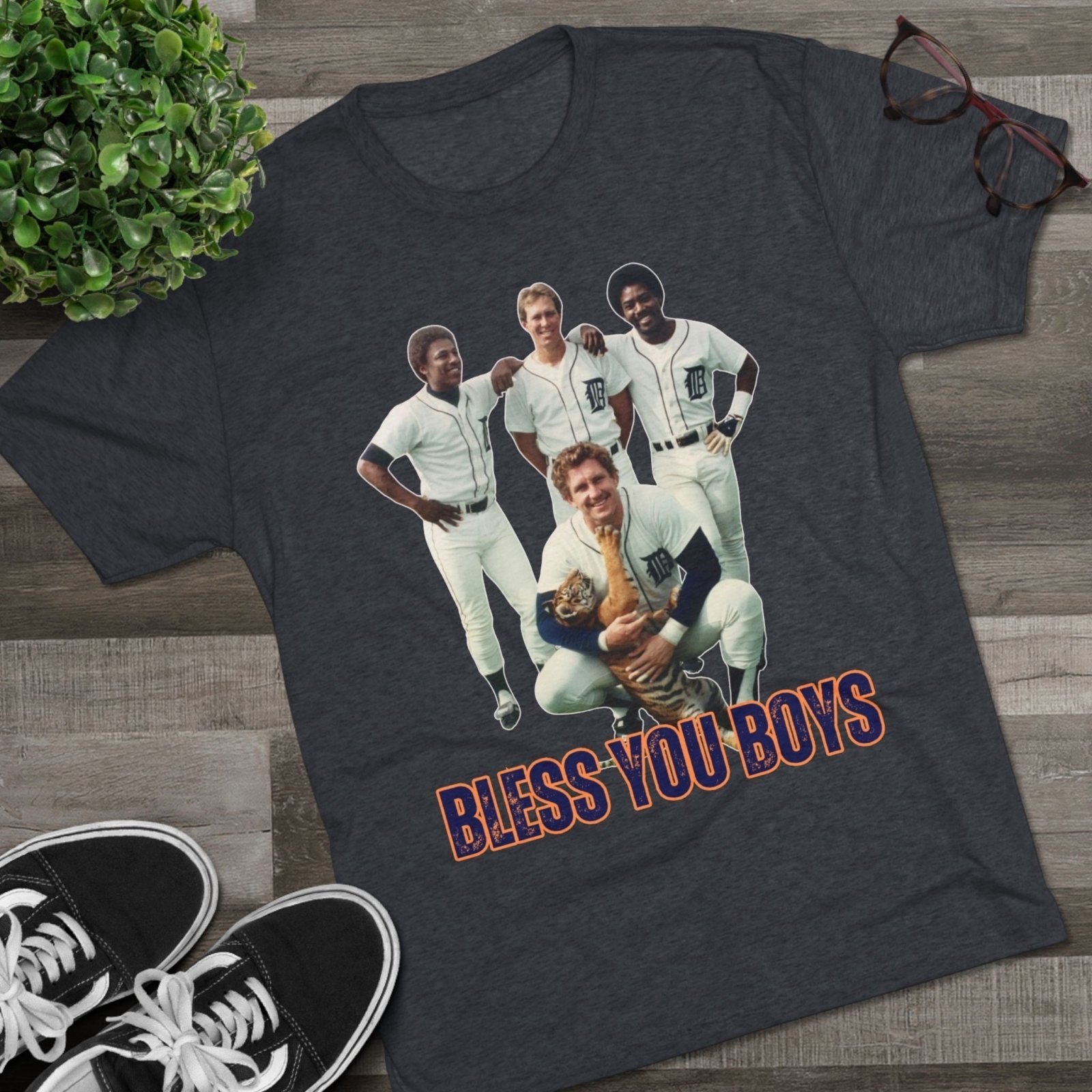 Vintage 1984 Detroit Tigers Baseball Tee, Alan Trammell, Lou Whitaker, Chet Lemon, Real Tiger, Bless you Boys, Retro Sports Shirt - Selden &amp; Kingsley