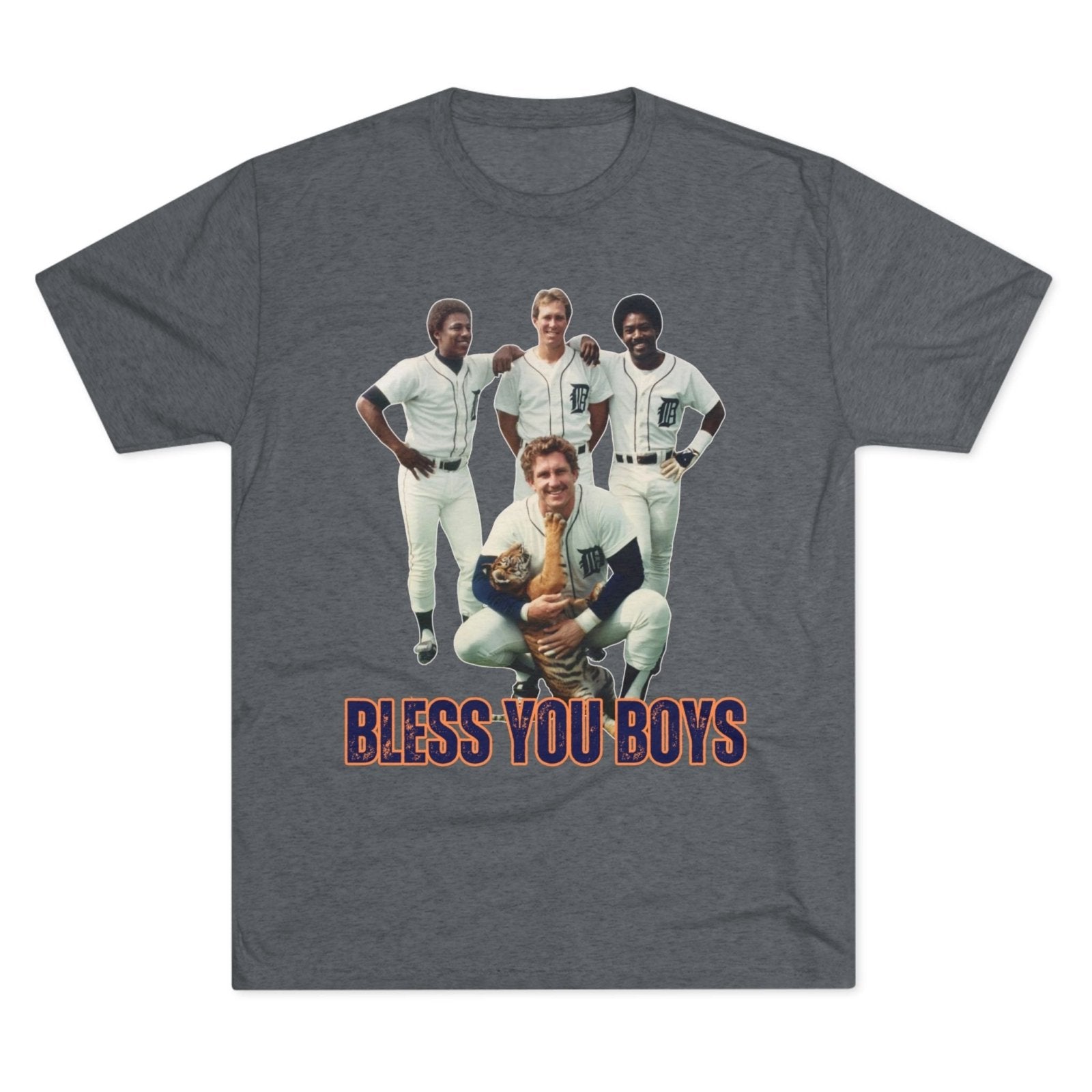 Vintage 1984 Detroit Tigers Baseball Tee, Alan Trammell, Lou Whitaker, Chet Lemon, Real Tiger, Bless you Boys, Retro Sports Shirt - Selden & Kingsley
