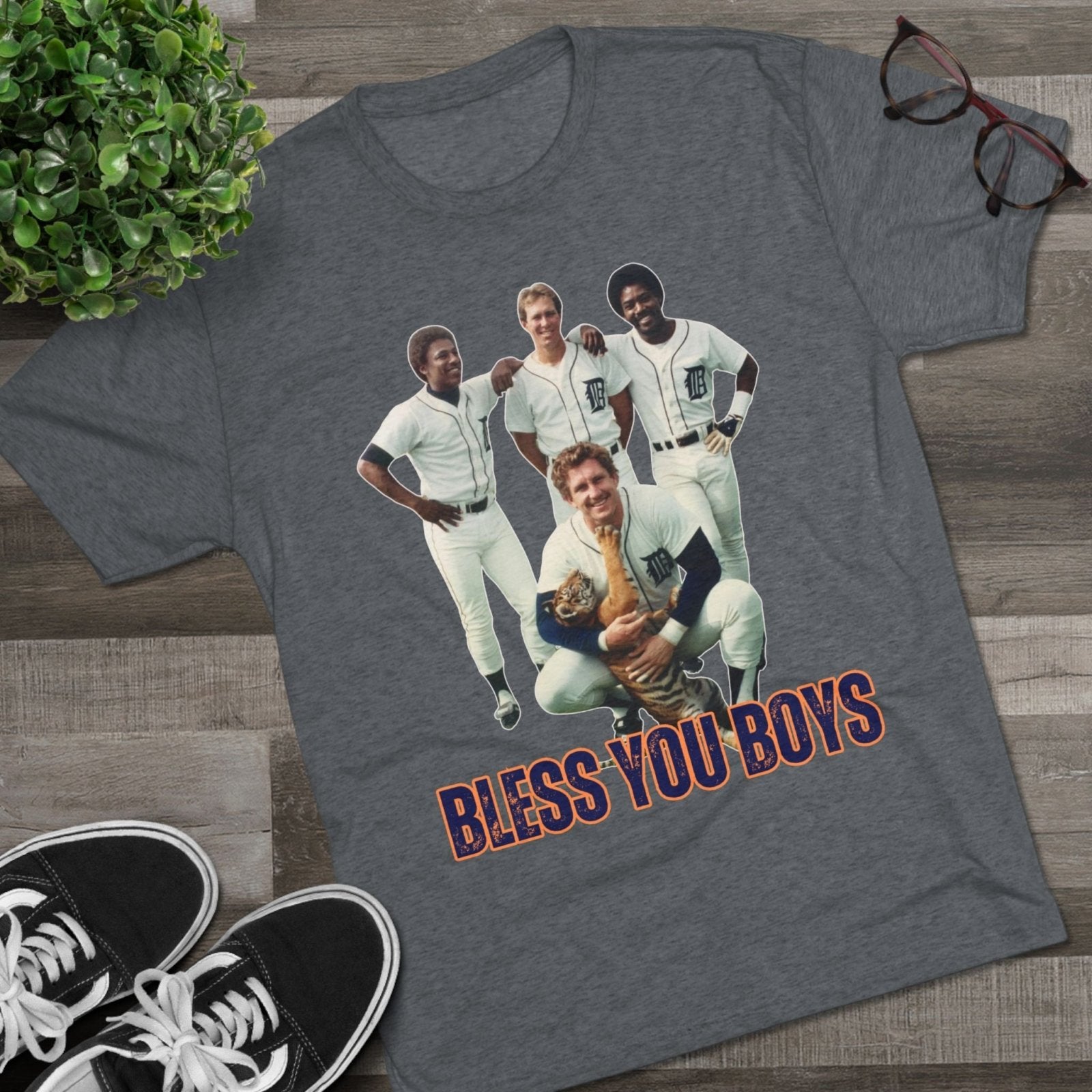 Vintage 1984 Detroit Tigers Baseball Tee, Alan Trammell, Lou Whitaker, Chet Lemon, Real Tiger, Bless you Boys, Retro Sports Shirt - Selden &amp; Kingsley