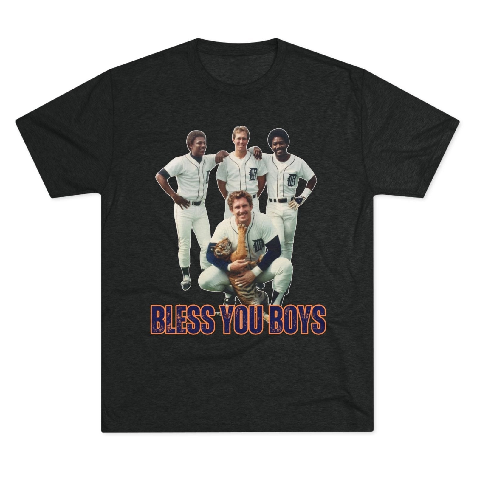 Vintage 1984 Detroit Tigers Baseball Tee, Alan Trammell, Lou Whitaker, Chet Lemon, Real Tiger, Bless you Boys, Retro Sports Shirt - Selden & Kingsley