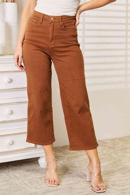 Judy Blue Full Size Straight Leg Cropped Jeans - Selden & Kingsley