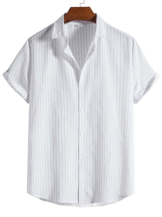 Men's Fashion Trend Casual Striped Short Sleeve Shirt - seldenkingsley